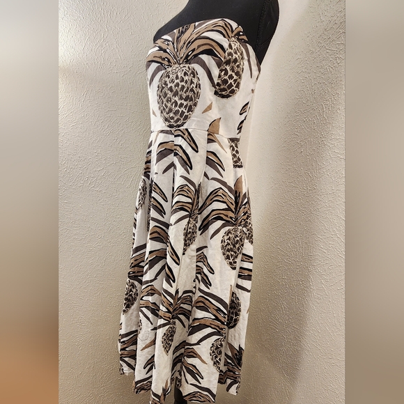 Eva Mendez Strapless Pineapple Dress Sz M - Picture 2 of 6